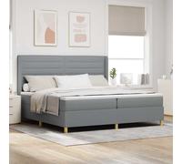 vidaXL Letto a molle con materasso Grigio chiaro 140 x 200 cm Tessuto
