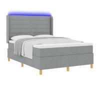 vidaXL Letto a molle con materasso Grigio chiaro 140 x 200 cm Tessuto, Camera da letto, Setup per il sonno moderno, Soluzione letto minimalista, Tessuto, Telaio del materasso, Decorazione in polieste
