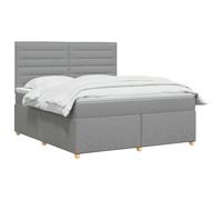 vidaXL Letto a molle con materasso grigio chiaro, 160 x 200 cm, in tessuto, arredo moderno per camera da letto, letto a molle, telaio regolabile, materasso comodo, soluzione per dormire elegante