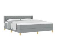 vidaXL Letto a molle con materasso Grigio chiaro 180x200 cm TessutoLetti moderni