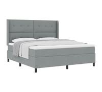 vidaXL Letto a molle con materasso Grigio chiaro 200 x 180 cm Tessuto, Mobili Moderni per Camera da Letto, Letto a Box con Testiera Regolabile, Materasso a Molle e Schiuma a Media Rigidità, Design El