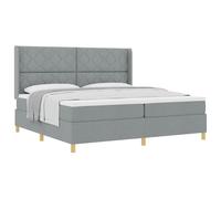 vidaXL Letto a Molle con Materasso Grigio Chiaro 200 x 200 cm Tessuto, Testata Letto Regolabile, Design Moderno, Struttura Resistente, Materasso Coil, Comfort Medio, Mobile Elegante