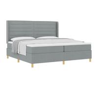 vidaXL Letto a Molle con Materasso Grigio Chiaro 200 x 200 cm Tessuto, Testiera Regolabile, Mobili Moderni per Camera, Telaio in Tessuto, Materasso Compatto, Legno di Pino