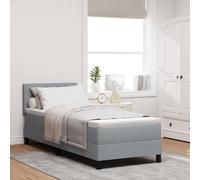 vidaXL Letto a molle con materasso Grigio chiaro 80 x 200 cm Tessuto
