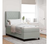 vidaXL Letto a molle con materasso Grigio chiaro 80 x 200 cm Velluto