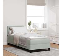 vidaXL Letto a molle con materasso Grigio chiaro 80 x 200 cm Velluto