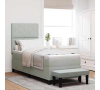 vidaXL Letto a molle con materasso Grigio chiaro 80 x 200 cm Velluto