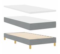 vidaXL Letto a Molle con Materasso Grigio Chiaro 90 x 190 cm, con testata regolabile, copertura rimovibile. Design moderno con struttura in schiuma ad alta densità. Perfetto per la camera da letto, g