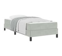 vidaXL Letto a Molle con Materasso Grigio Chiaro 90 x 220 cm Tessuto, Letto a Box Rettangolare, Design Moderno, Materasso Comfort, Struttura Robusta, Perfetto per la Tua Camera