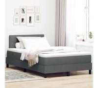 vidaXL Letto a molle con materasso Grigio scuro 120 x 200 cm Tessuto