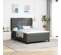 vidaXL Letto a molle con materasso Grigio scuro 140 x 190 cm Tessuto, Letto regolabile, mobili moderni per camera, rete rettangolare, struttura elegante, riposo comodo, stili chic