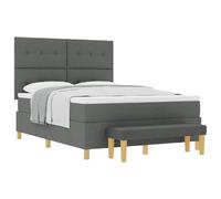 vidaXL Struttura del Letto Grigio Scuro alla Moda in Design Moderno | Tessuto Imbottito con Bottoni Adatta a Materassi 140 x 190 cm Ideale per Camera da Letto e Stanza degli Ospiti Supporta Fino a 40