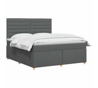 vidaXL Letto a molle con materasso grigio scuro, 160 x 200 cm, in tessuto, mobili moderni per camera da letto, letto regolabile, materasso comodo, soluzione per il sonno elegante