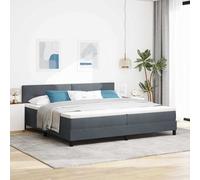 vidaXL Letto a Molle con Materasso Grigio scuro 200 x 200 cm Tessuto