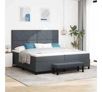vidaXL Letto a molle con materasso Grigio scuro 200 x 200 cm Velluto