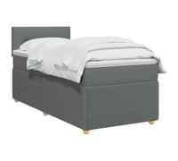 vidaXL Letto a molle con materasso grigio scuro, 80 x 200 cm, in tessuto, elegante camera da letto, moderno letto a molle, testiera regolabile, comodo telaio imbottito