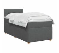 vidaXL Letto a molle con materasso grigio scuro, 80 x 200 cm, in tessuto, per camera da letto, moderno letto a molle con testiera regolabile, materasso a media rigidità, mobili comodi per un sonno