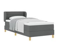 vidaXL Letto a Molle con Materasso - Grigio Scuro, 90x190 cm, TessutoLetti moderni