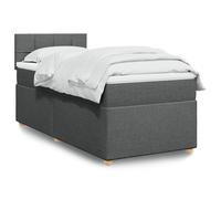 vidaXL Letto a Molle con Materasso Grigio Scuro Singolo in Tessuto