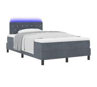 vidaXL Letto a molle con materasso & LED Grigio scuro 120x190 cm VellutoLetti moderni
