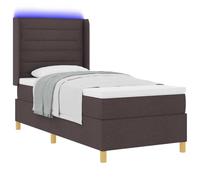 vidaXL Letto a Molle con Materasso Marrone 100 x 200 cm Tessuto, Camera da Letto, Sistema di Sonno Moderno, Letto Minimalista, Struttura in Tessuto, Decorazioni in Poliestere