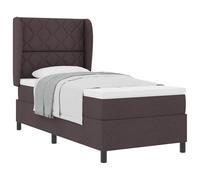 vidaXL Letto a Molle con Materasso Marrone Scuro 100 x 200 cm Tessuto, Letto Regolabile, mobili Moderni per Camera, Rete Rettangolare, Struttura Elegante, Riposo Comodo, Stili Chic