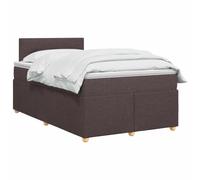 vidaXL Letto a molle con materasso marrone scuro, 120 x 200 cm, in tessuto, per camera da letto, moderno letto a molle con testiera regolabile, materassi a media rigidità, mobili comodi per un sonno