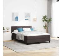 vidaXL Letto a molle con materasso Marrone Scuro 160 x 200 cm Tessuto
