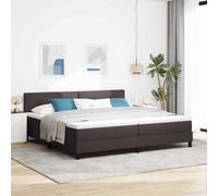 vidaXL Letto a molle con materasso Marrone Scuro 200 x 200 cm Tessuto