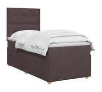 vidaXL Letto a molle con materasso marrone scuro, 80 x 200 cm, in tessuto, mobili moderni per camera da letto, letto regolabile, materasso comodo, soluzione per il sonno elegante