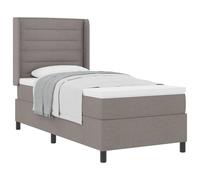 vidaXL Letto a Molle con Materasso Marrone Scuro 80 x 200 cm Tessuto, Camera alla Moda, Struttura Letto Moderna, Testata Regolabile, Materasso in Schiuma a Molle insacchettate