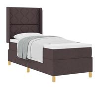 vidaXL Letto a Molle con Materasso Marrone Scuro 80 x 200 cm Tessuto, Testata Letto Regolabile, Design Moderno, Struttura Resistente, Materasso Coil, Comfort Medio, Mobile Elegante