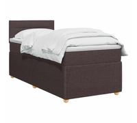 vidaXL Letto a molle con materasso marrone scuro, 90 x 190 cm, in tessuto, elegante camera da letto, moderno letto a molle, testiera regolabile, comodo telaio imbottito