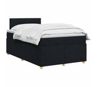 vidaXL Letto a molle con materasso nero, 120 x 190 cm, in tessuto, per camera da letto, moderno letto a molle con testiera regolabile, materasso a media rigidità, mobili comodi per un sonno tranquillo