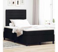 vidaXL Letto a molle con materasso Nero 120 x 200 cm Tessuto