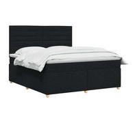 vidaXL Letto a molle con materasso nero, 140 x 200 cm, in tessuto, mobili moderni per camera da letto, letto regolabile, materasso comodo, soluzione per il sonno elegante
