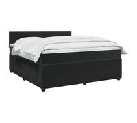 vidaXL Letto a molle con materasso nero, 180 x 200 cm, in velluto, per camera da letto, moderno letto a molle, comoda testiera regolabile in altezza, elegante imbottitura vellutata
