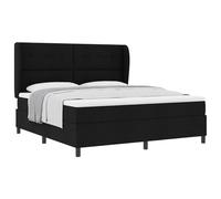 vidaXL Letto a molle con materasso Nero 180 x 200 cm Tessuto, Letto regolabile, mobili moderni per camera, rete rettangolare, struttura elegante, riposo comodo, stili chic