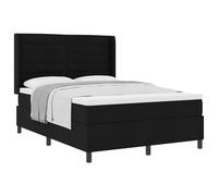 vidaXL Letto a molle con materasso Nero 200 x 140 cm Tessuto, Mobili Moderni per Camera da Letto, Letto a Box con Testiera Regolabile, Materasso a Molle e Schiuma a Media Rigidità, Design Elegante