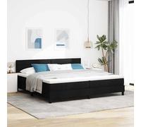 vidaXL Letto a molle con materasso Nero 200 x 200 cm Tessuto