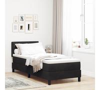 vidaXL Letto a molle con materasso Nero 80 x 200 cm Velluto