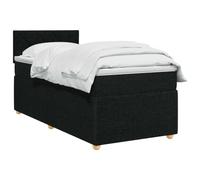vidaXL Letto a molle con materasso nero, 90 x 190 cm, in tessuto, elegante camera da letto, moderno letto a molle, testiera regolabile, comodo telaio imbottito