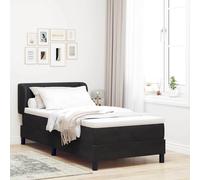 vidaXL Letto a molle con materasso Nero 90 x 200 cm Velluto