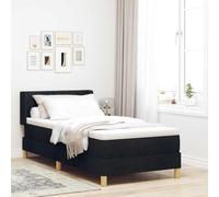 vidaXL Letto a Molle con Materasso Nero di, 90 x 190 cm. Ha Una testiera Regolabile, Copertura Removibile, e Un Design Moderno. La Struttura è in Schiuma ad Alta densità. Perfetto per la Tua Camera