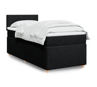 vidaXL Letto a Molle con Materasso Nero Singolo in Tessuto
