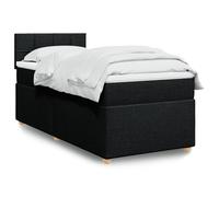 vidaXL Letto a Molle con Materasso Nero Singolo in Tessuto