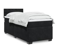 vidaXL Letto a Molle con Materasso Nero Singolo in Velluto