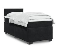 vidaXL Letto a Molle con Materasso Nero Singolo in Velluto