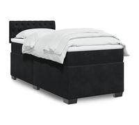 vidaXL Letto a Molle con Materasso Nero Singolo in Velluto
