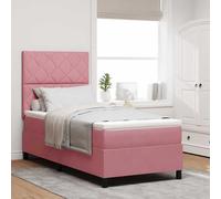 vidaXL Letto a molle con materasso Rosa 100 x 200 cm Velluto